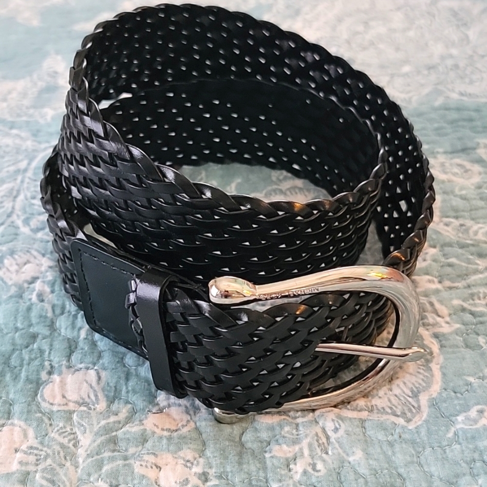 MK 2" woven leather belt